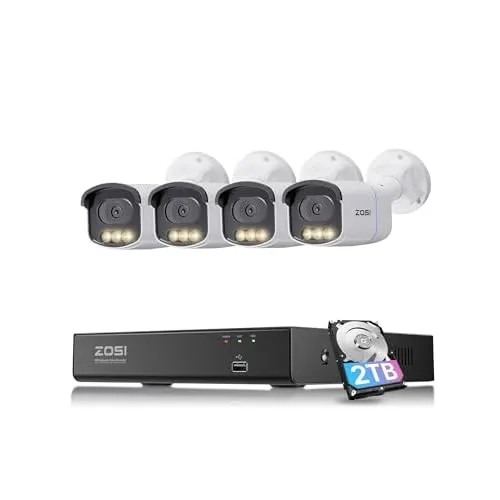 ZOSI C186 8CH 4K NVR, 4×5MP Bullets, 2TB